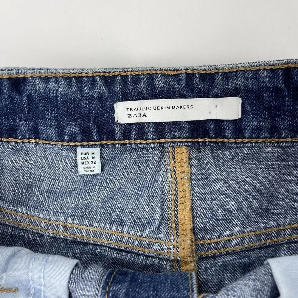 Zara Trafaluc Denim Skirt Womens Size Medium‎ Button Up Y2K 90's Cutoff